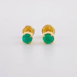 Topos Cuatro Garras Esmeraldas 45pts 1.35g / 4.6mm Oro Amarillo 18K