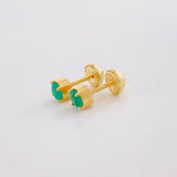 Topos Cuatro Garras Esmeraldas 45pts 1.35g / 4.6mm Oro Amarillo 18K