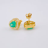 Topos Cadena Corazón Tupido Esmeraldas 2.88 Qts Diamantes 79pts 7.55g / 11.1mm Oro Amarillo 18K