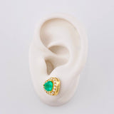Topos Cadena Corazón Tupido Esmeraldas 2.88 Qts Diamantes 79pts 7.55g / 11.1mm Oro Amarillo 18K