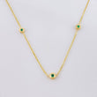 Cadena Círculos Intercalados Esmeraldas 24pts 4.2g / 45cm / 1.5mm Oro Amarillo 18K