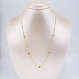 Cadena Círculos Intercalados Esmeraldas 24pts 4.2g / 45cm / 1.5mm Oro Amarillo 18K