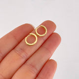 Candongas Carril Tupido Esmeraldas 11pts 1.4g / 1.1cm Oro Amarillo 18K