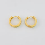 Candongas Carril Esmeraldas 19pts 2.15g / 1.1cm Oro Amarillo 18K