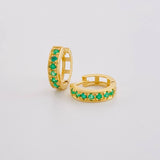 Candongas Carril Esmeraldas 19pts 2.15g / 1.1cm Oro Amarillo 18K