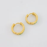 Candongas Carril Esmeraldas 19pts 2.15g / 1.1cm Oro Amarillo 18K