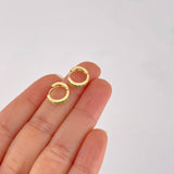 Candongas Carril Esmeraldas 19pts 2.15g / 1.1cm Oro Amarillo 18K