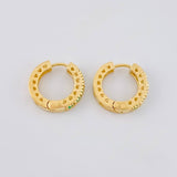 Candongas Carril Corazones Esmeraldas 25pts 3.7g / 1.3cm Oro Amarillo 18K