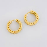 Candongas Carril Corazones Esmeraldas 25pts 3.7g / 1.3cm Oro Amarillo 18K
