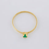 Anillo Solitario Abrazado Esmeralda 11pts 1.05g / T6 3/4 Oro Amarillo 18K
