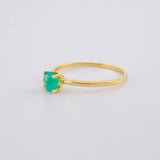 Anillo Solitario Canasta Cuatro Garras Esmeralda 50pts 1.6g / T7 1/4 Oro Amarillo 18K