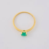 Anillo Solitario Canasta Cuatro Garras Esmeralda 50pts 1.6g / T7 1/4 Oro Amarillo 18K