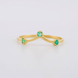 Anillo Tiara Esmeraldas 6pts 0.95g / T6 3/4 Oro Amarillo 18K