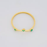 Anillo Tiara Esmeraldas 6pts 0.95g / T6 3/4 Oro Amarillo 18K