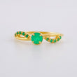 Anillo Solitario Entrelazado Esmeraldas 27pts 1.9g / T7 1/4 Oro Amarillo 18K