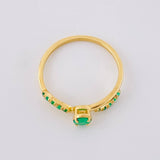 Anillo Solitario Entrelazado Esmeraldas 27pts 1.9g / T7 1/4 Oro Amarillo 18K