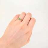 Anillo Solitario Entrelazado Esmeraldas 27pts 1.9g / T7 1/4 Oro Amarillo 18K