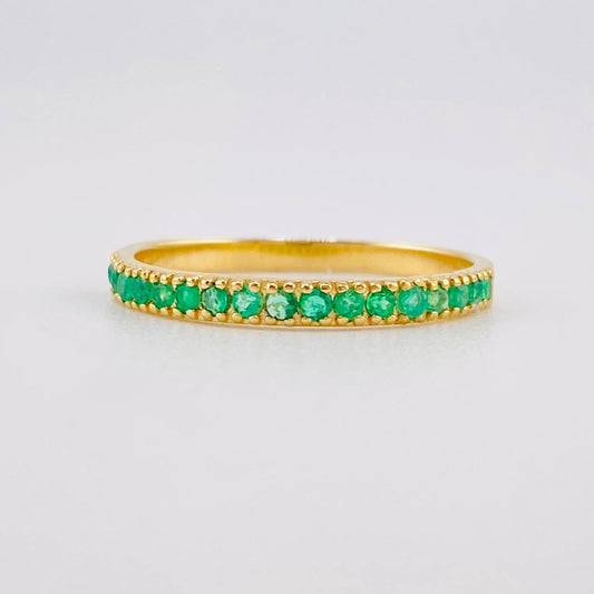 Anillo Churumbela Esmeraldas 25pts 1.75g / T7 3/4 Oro Amarillo 18K