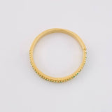 Anillo Carril Tupido Esmeraldas 17pts 1.3g / T4 3/4 Oro Amarillo 18K