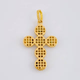 Dije Cruz Tupida Esmeraldas 21pts Diamantes 36pts 4.05g / 3.4cm Oro Amarillo 18K