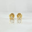 Topos Mariposa Silueta Bordeada 0.6gr / 4.8mm Circon Blanco Oro Amarillo 18K ©