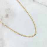 Cadena Plana 2.95gr / 40cm / 2mm Diamantada Tres Oros +3 18K
