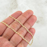 Cadena Plana 2.95gr / 40cm / 2mm Diamantada Tres Oros +3 18K