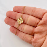 Pulso Aro Seguido Trebol 2.7g / 20cm / 1.56mm Oro Amarillo 18K