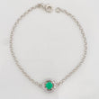 Pulso Aro Seguido Halo Esmeralda 0.38pts 2.15g / 18cm / 1.28mm Plata 925