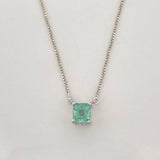 Cadena Cuatro Garras Esmeralda 0.55pts 2.2g / 45cm / 0.8mm Plata 925