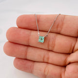 Cadena Cuatro Garras Esmeralda 0.55pts 2.2g / 45cm / 0.8mm Plata 925