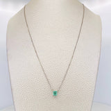 Cadena Cuatro Garras Esmeralda 0.55pts 2.2g / 45cm / 0.8mm Plata 925