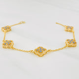 Pulso Trébol Aro Seguido 9.15g / 20.2cm / 1.53mm Oro Amarillo 18K