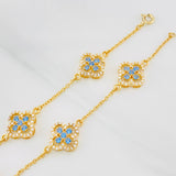 Pulso Trébol Aro Seguido 9.15g / 20.2cm / 1.53mm Oro Amarillo 18K
