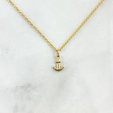 Cadena Lazo 0.85gr / 45cm + Dije Ancla 0.2gr / 1.3cm  Oro Amarillo (Oferta) ©