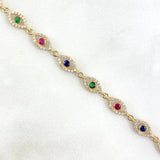 Pulso Ojos Místicos 5.15gr / 18.5cm / 5.5mm Circones de Colores Oro Amarillo *