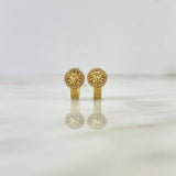 Candongas Tribal Medusa 3.95gr / 1.3cm / Circones Blancos Oro Amarillo ©