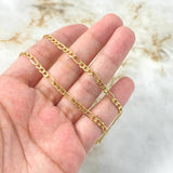 Cadena Figaro 4.95gr / 50cm / 3.3mm Oro Amarillo +0