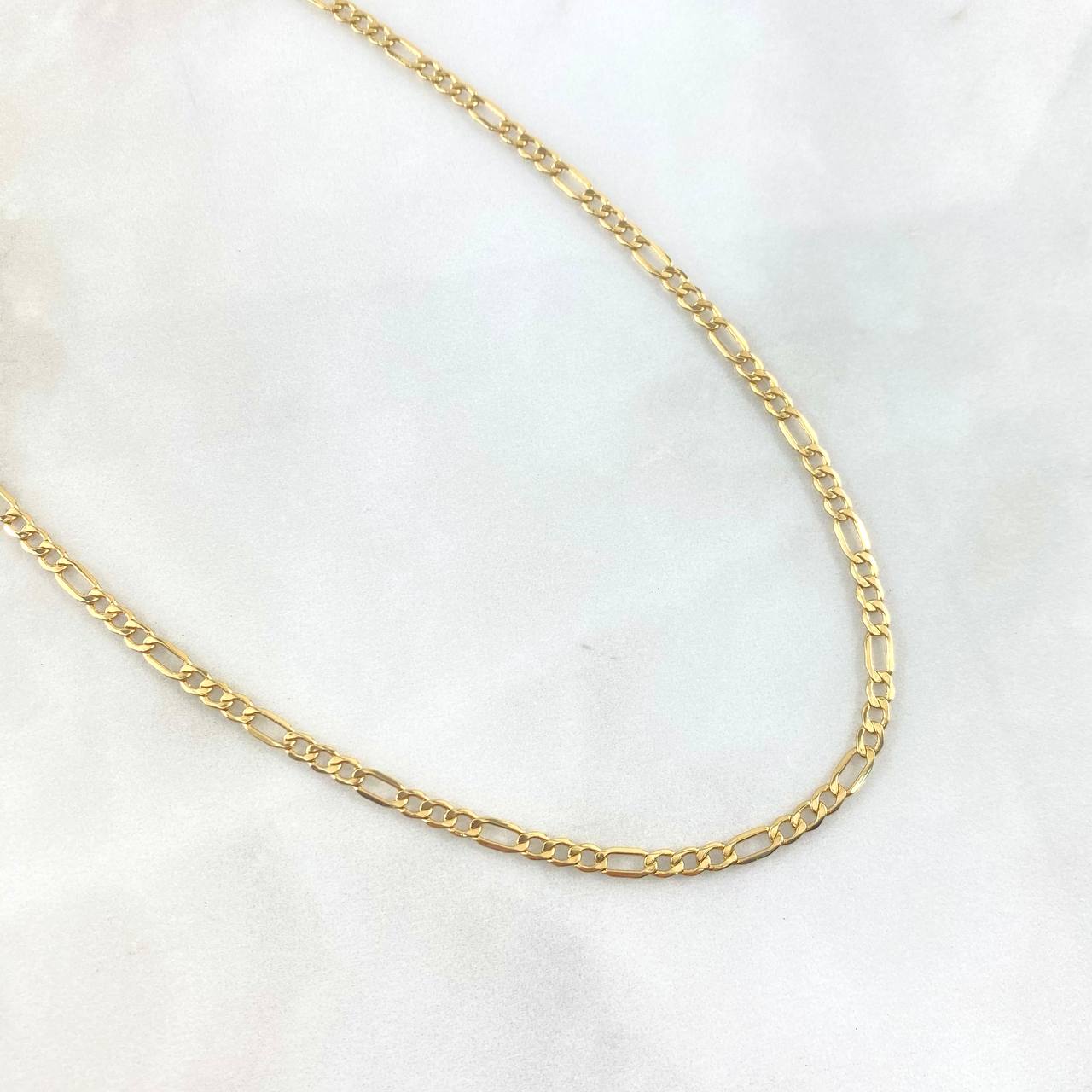 Cadena Figaro 4.95gr / 50cm / 3.3mm Oro Amarillo +0