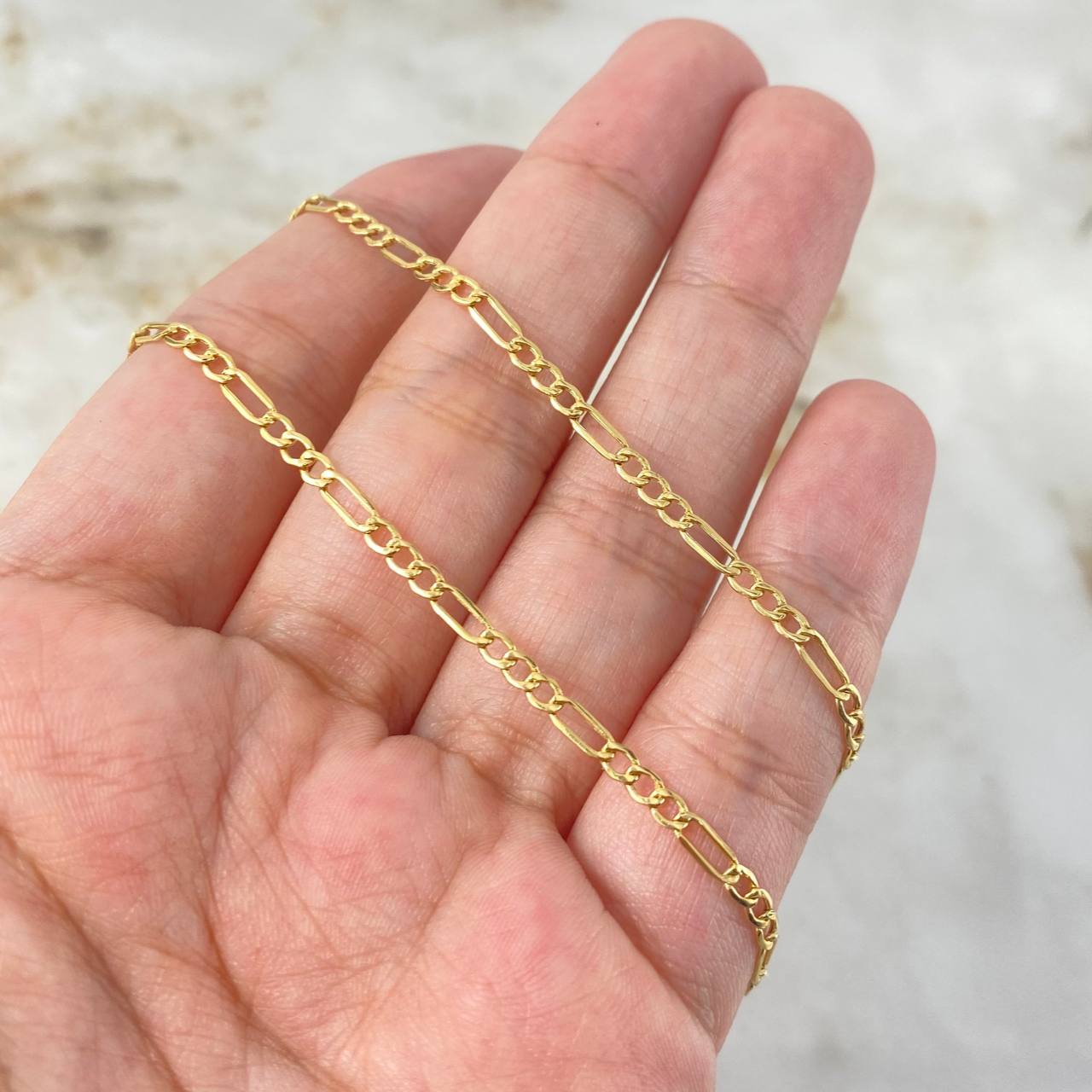 Cadena Figaro 3.05gr / 60cm / 2.5mm Oro Amarillo +0 *