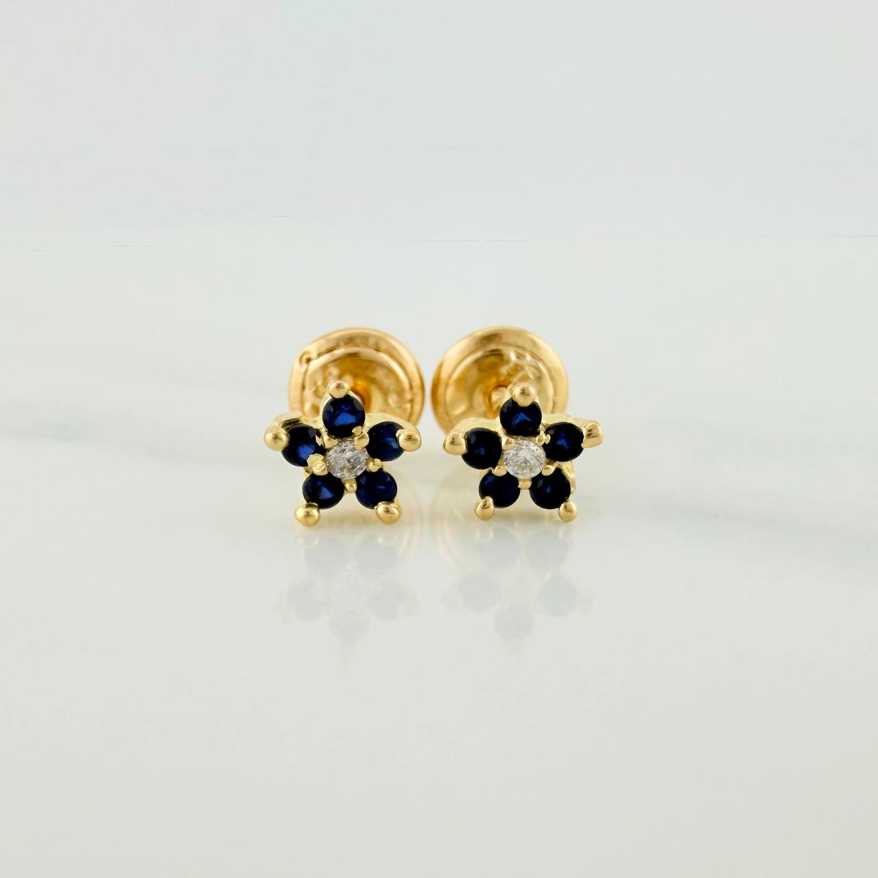 Topos Flor 0.85gr / 3mm Oro Amarillo 18K &