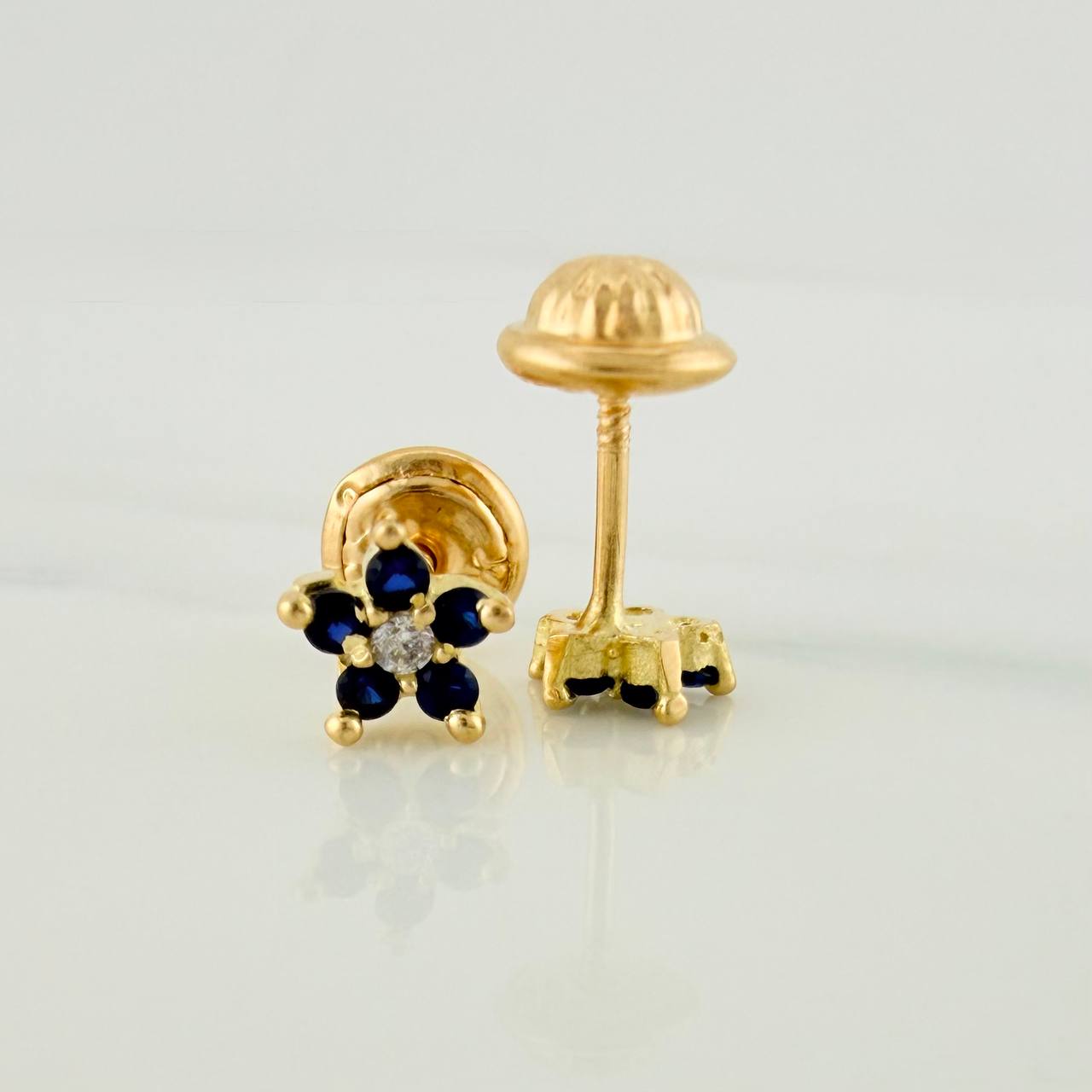 Topos Flor 0.85gr / 3mm Oro Amarillo 18K &