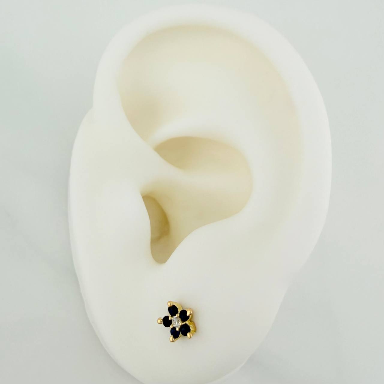 Topos Flor 0.85gr / 3mm Oro Amarillo 18K &