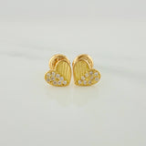 Topos Corazón Medio Destello 0.9gr / 7mm Oro Amarillo 18K