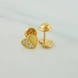 Topos Corazón Medio Destello 0.9gr / 7mm Oro Amarillo 18K