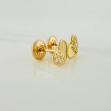 Topos Corazón Medio Destello 0.85gr / 7.16mm Oro Amarillo 18K