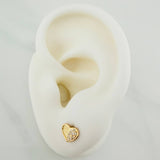 Topos Corazón Medio Destello 0.9gr / 7mm Oro Amarillo 18K