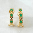 Candongas Puntos Cruzados Esmeraldas 16pts 3.6gr / 1.5cm / Oro Amarillo 18K *