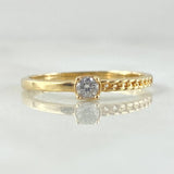 Anillo Solitario Medio Cubano 1.6gr / T7 / Oro Amarillo 18K