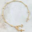 Pulso Denario Virgen Milagrosa Crúz 2.25gr / 17cm / Oro Amarillo 18K